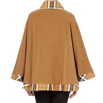 Oxfords Cashmere Tartan Trim Cape - Luxurious Warmth & Style