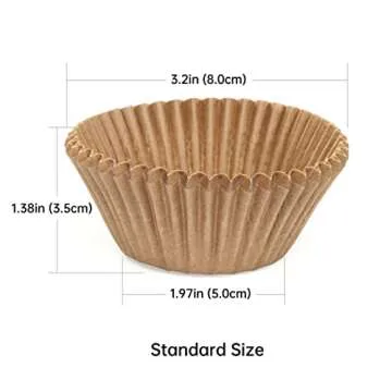 Bake Choice Non-stick 200pcs Standard Cupcake Liners for Baking, Natural, Food-grade Cupcake Wrapper...