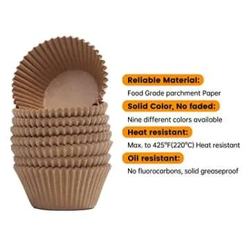 Bake Choice Non-stick Cupcake Liner - 200 Pcs Natural