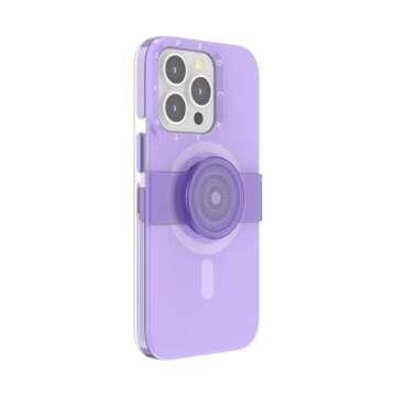 PopSockets: iPhone 13 Pro Case with Phone Grip and Slide Compatible with MagSafe, Phone Case for iPhone 13 Pro, Wireless Charging Compatible- Violet