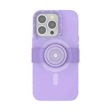 PopSockets: iPhone 13 Pro Case with Phone Grip and Slide Compatible with MagSafe, Phone Case for iPhone 13 Pro, Wireless Charging Compatible- Violet