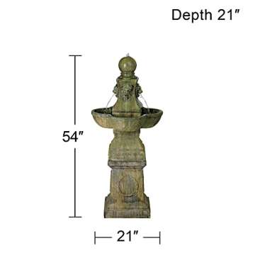 Tuscan Garden Pedestal Outdoor Floor Water Fountain