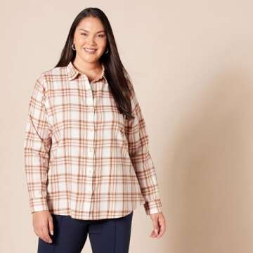 Amazon Essentials Women's Classic-Fit Flannel Shirt