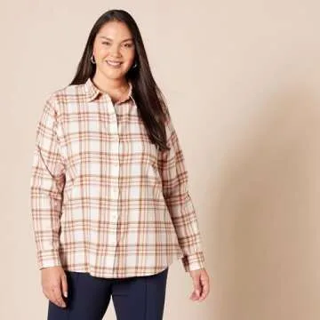 Amazon Essentials Women's Classic-Fit Flannel Shirt