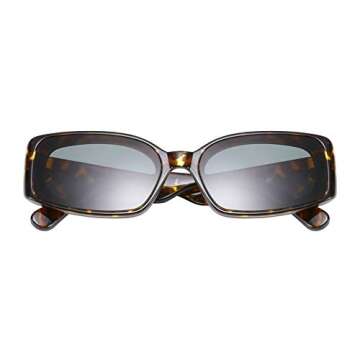 FEISEDY Retro Rectangle Sunglasses - Vintage 90s Small Glasses for Men and Women