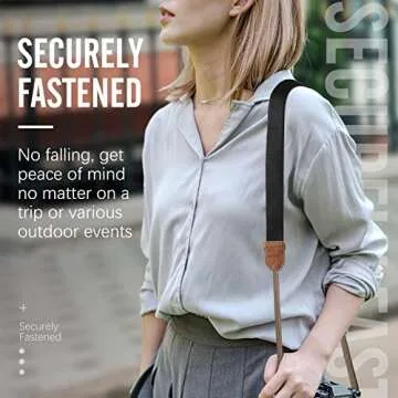 MoKo Camera Strap, Cotton Woven Camera Strap, Adjustable Universal Neck & Shoulder Strap for Video Camcorder, Binoculars, and Nikon/Canon/Sony/Minolta/Panasonic/SLR/DSLR Digital Cameras, Black