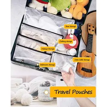 SUNEE Mesh Zipper Pouches - Organize Your Essentials Stylishly