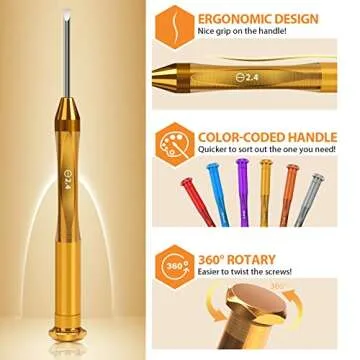 6PC Magnetic Small Screwdriver Set - Flathead and Phillips Micro Head Mini Screwdriver Set Precision...