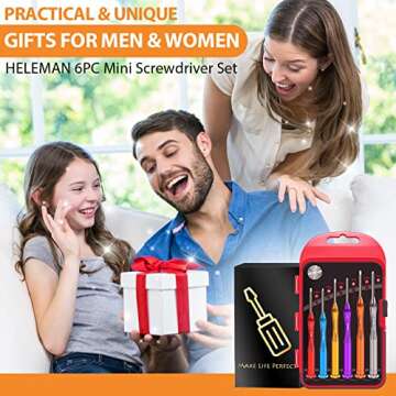 6PC Magnetic Small Screwdriver Set - Flathead and Phillips Micro Head Mini Screwdriver Set Precision CRV Eyeglasses Watches Electronics Computer Repair Kit Cool Gadgets Tool Gifts for Men