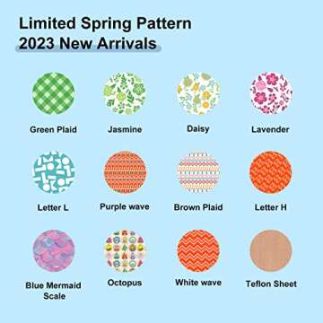 HTVRONT Pattern Heat Transfer Vinyl Bundle: 12 Pack 12x10in Iron On Vinyl for T-Shirt, Colorful Printed HTV Vinyl with 11 Patterns for Cricut, Silhouette Cameo or Heat Press Machine