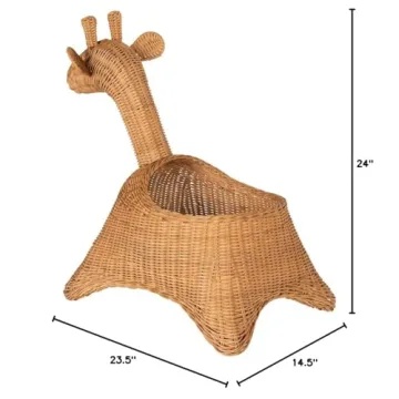 Adorable KOUBOO Wicker Giraffe Storage Basket for Kids