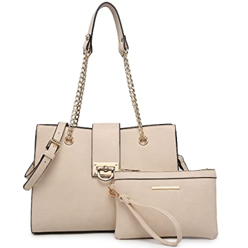 Elegant Vegan Leather Tote Bag with Matching Clutch - Stylish & Spacious