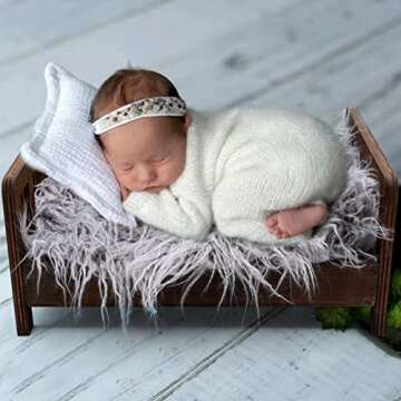 SPOKKI Newborn Photography Props Bed for Baby Photoshoot