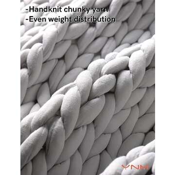 YnM Knitted Weighted Blanket, Hand Made Chunky Knit Weighted Throw Blanket for Sleep, Stress or Home...