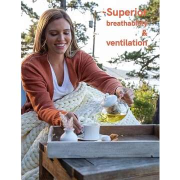 YnM Knitted Weighted Blanket, Hand Made Chunky Knit Weighted Throw Blanket for Sleep, Stress or Home Décor (Silver Grey, 50"x60" 10lbs)