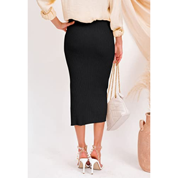 HERBATOMIA Midi Black Skirt for Elegant Versatility in Style