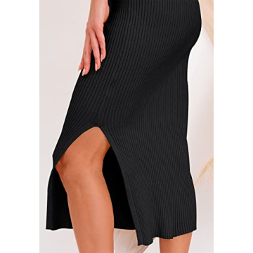 HERBATOMIA Midi Black Skirt for Elegant Versatility in Style