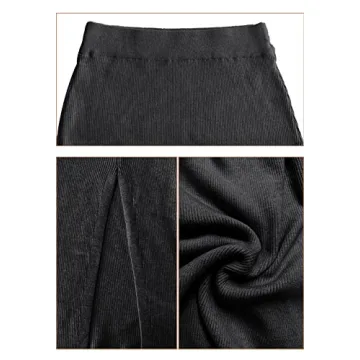 HERBATOMIA Midi Black Skirt for Elegant Versatility in Style