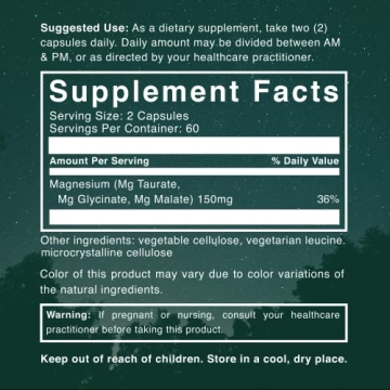 Natural Rhythm Triple Calm Magnesium – 120 Capsules for Sleep