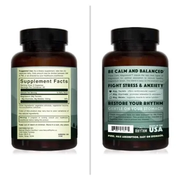 Natural Rhythm Triple Calm Magnesium – 120 Capsules for Sleep