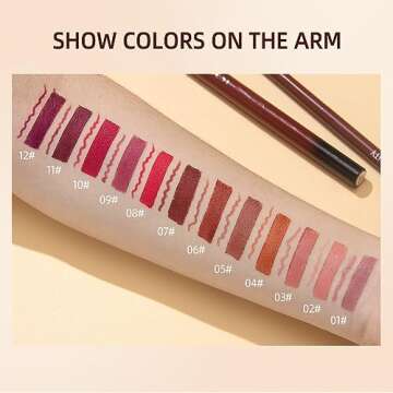 ELSOGO Lip Liner and Lipstick Set, Lip Liners, Matte Lip Liner Pen and Velvet Lipstick Set, Waterproof Long Lasting Nude Lip Liner Set, Matte Lip Liners & Lipstick, Lip Makeup Set, Pack of 2 (04#)