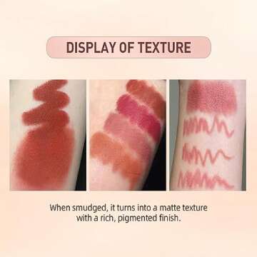 ELSOGO Lip Liner and Lipstick Set, Lip Liners, Matte Lip Liner Pen and Velvet Lipstick Set, Waterproof Long Lasting Nude Lip Liner Set, Matte Lip Liners & Lipstick, Lip Makeup Set, Pack of 2 (04#)