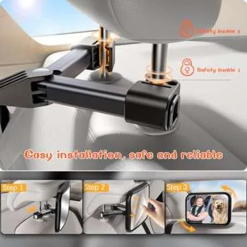 Rukie Baby Car Mirror - Quick Install, Shatterproof & 360° View