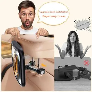 Rukie Baby Car Mirror - Quick Install, Shatterproof & 360° View