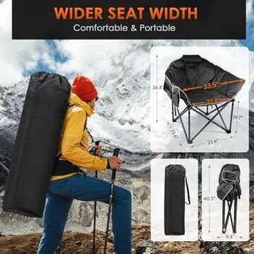 Suteck Heated Camping Chair with 3 Heat Levels for Comfort