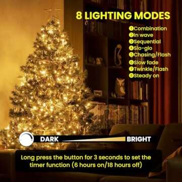 Dailyart Fairy Lights Plug in, 500 Led Fairy Lights with Remote 42Ft Small Warm Fairy Lights with Ti...