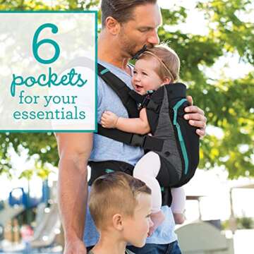 Infantino Carry On Carrier - Ergonomic, Expandable, face-in and face-Out, Front and Back Carry for Newborns and Older Babies 8-40 lbs