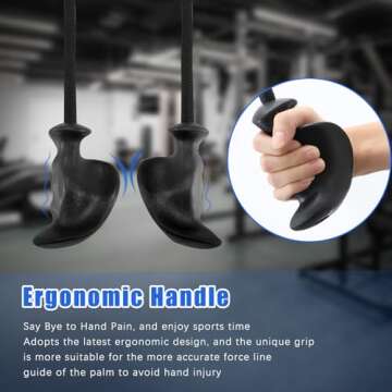 HXD-ERGO Tricep Rope with Ergonomic Handles, 36 Inch Tricep Pull Down Rope for Cable Machine, Pulley...