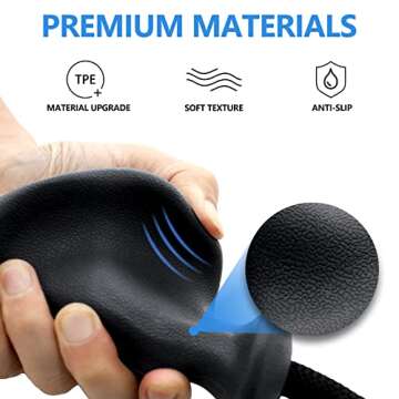 HXD-ERGO Tricep Rope with Ergonomic Handles, 36 Inch Tricep Pull Down Rope for Cable Machine, Pulley System, Triceps Rope Cable Attachment for Gym, Home (Black)