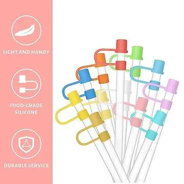 VMINI 12Pcs Colorful Silicone Straw Covers for Stanley Cups