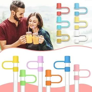 VMINI 12Pcs Colorful Silicone Straw Covers for Stanley Cups