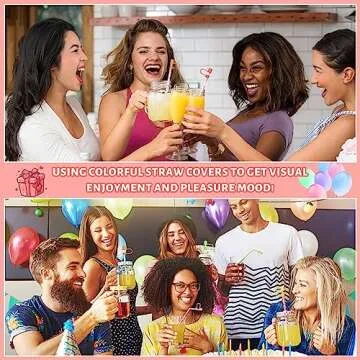 VMINI 12Pcs Colorful Silicone Straw Covers for Stanley Cups