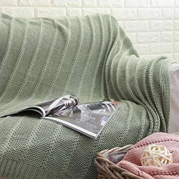 EVERGRACE Cozy Solid Knit Throw Blanket for Home Comfort