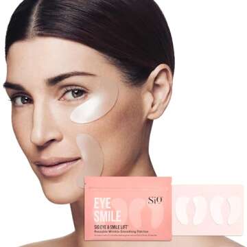 SiO Beauty Eye and Smile Lift Anti-Wrinkle Patches 4 Week Supply - Overnight Under Eye Mask Pads For Dark Circles - Silicone Skin Treatment For Wrinkles