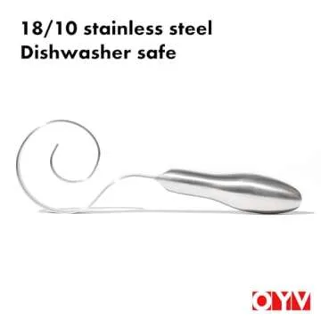 OYV Seamless Dough Whisk - Durable 18/10 Stainless Steel Baking Tool