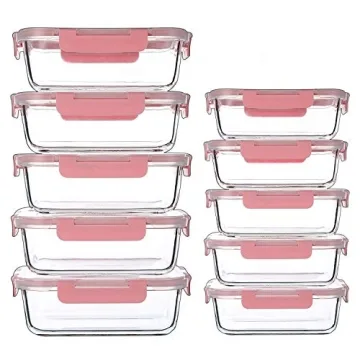 C CREST 10Pack Glass Meal Prep Containers with Lids