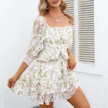 Stylish Floral Ruffle Sundress for Summer Occasions