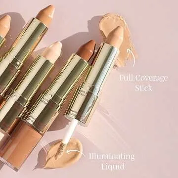 Wander Beauty Dualist Matte and Illuminating Concealer Makeup - Medium - Dual-Ended Matte & Liquid Concealer Stick - Full Coverage Formula to Brighten, Firm & Hydrates Under Eyes - 0.28 fl oz