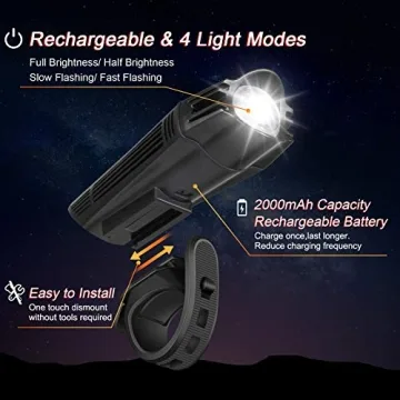 Ascher USB Rechargeable Bike Light Set - Perfect for Safety and Comfort