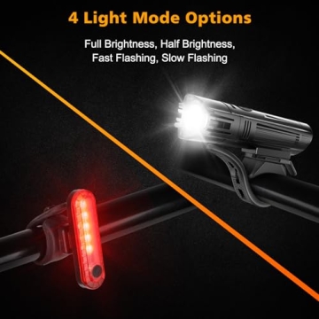 Ascher USB Rechargeable Bike Light Set - Perfect for Safety and Comfort