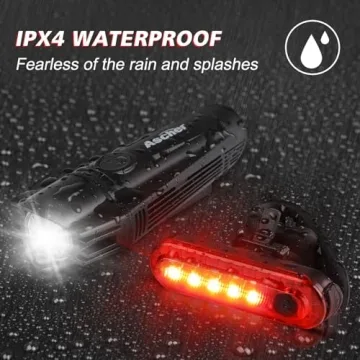 Ascher USB Rechargeable Bike Light Set - Perfect for Safety and Comfort