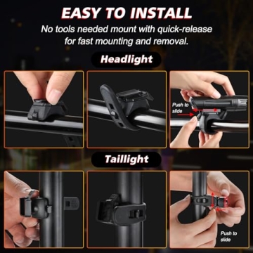 Ascher USB Rechargeable Bike Light Set - Perfect for Safety and Comfort