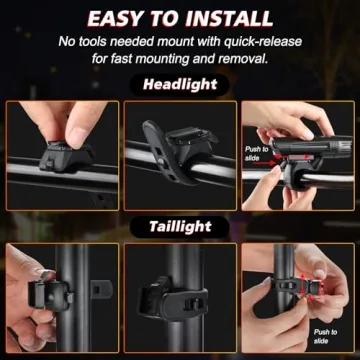 Ascher USB Rechargeable Bike Light Set - Perfect for Safety and Comfort