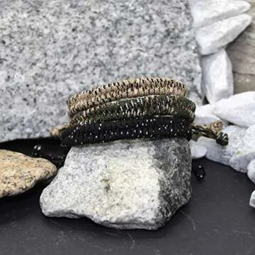 FROG SAC 6 Paracord Bracelets for Boys, Woven Parachute Cord Braided Bracelet Pack, String Friendship Jewelry, Easter Basket Fillers for Teens, Stocking Stuffers, Camping Party Favors