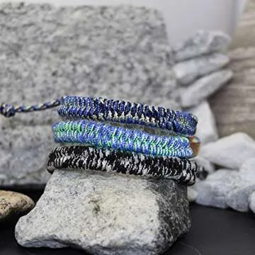 FROG SAC 6 Paracord Bracelets for Boys, Woven Parachute Cord Braided Bracelet Pack, String Friendship Jewelry, Easter Basket Fillers for Teens, Stocking Stuffers, Camping Party Favors