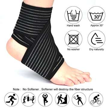 Yosoo Black High elasticity Calf Thigh Support Knee Brace Compression Wrap Support Bandage Brace Guard Injury Pain Sports Pad-Pack of 1